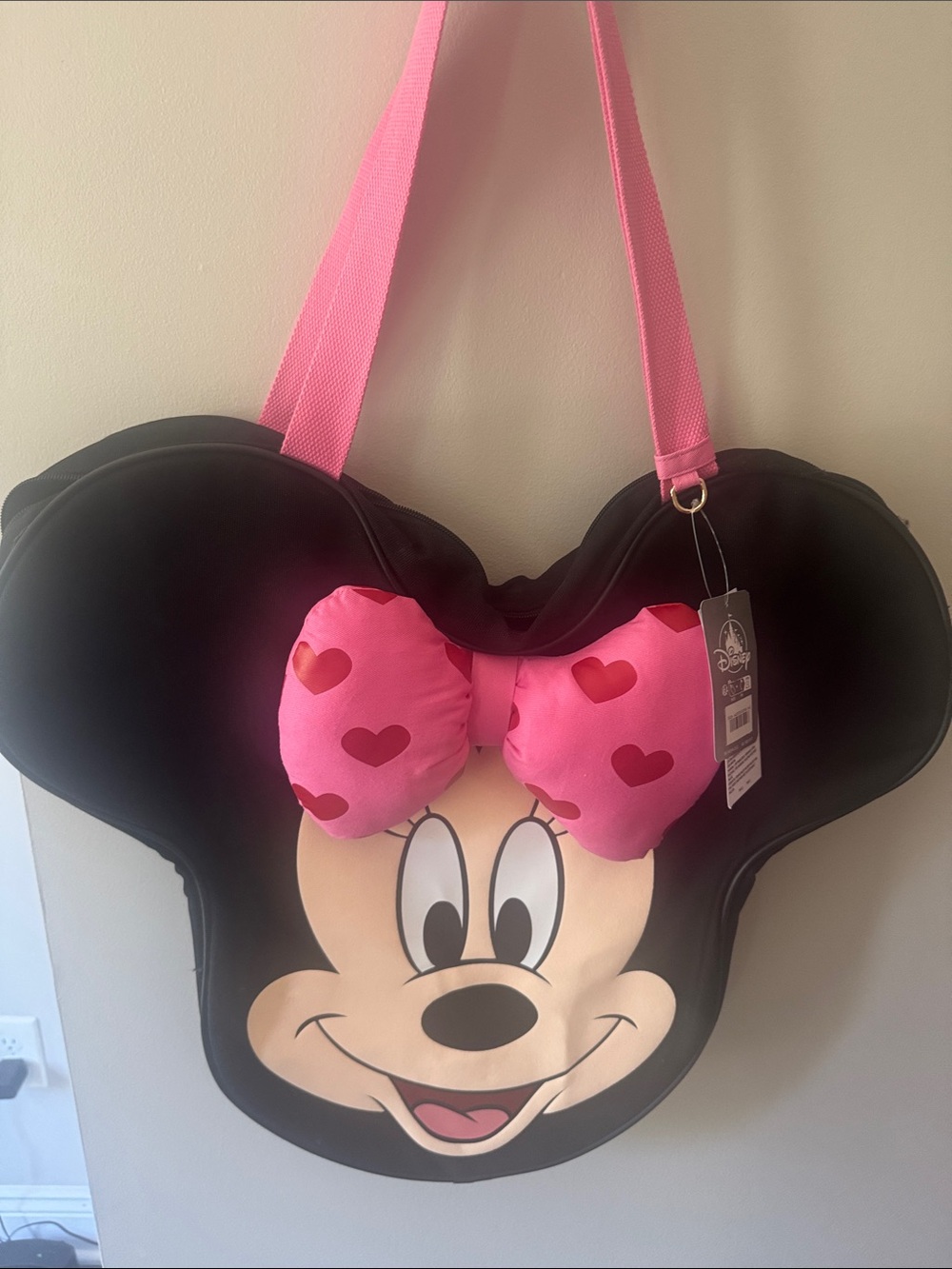 Disney Minnie Mouse Black Tote with Pink Bow